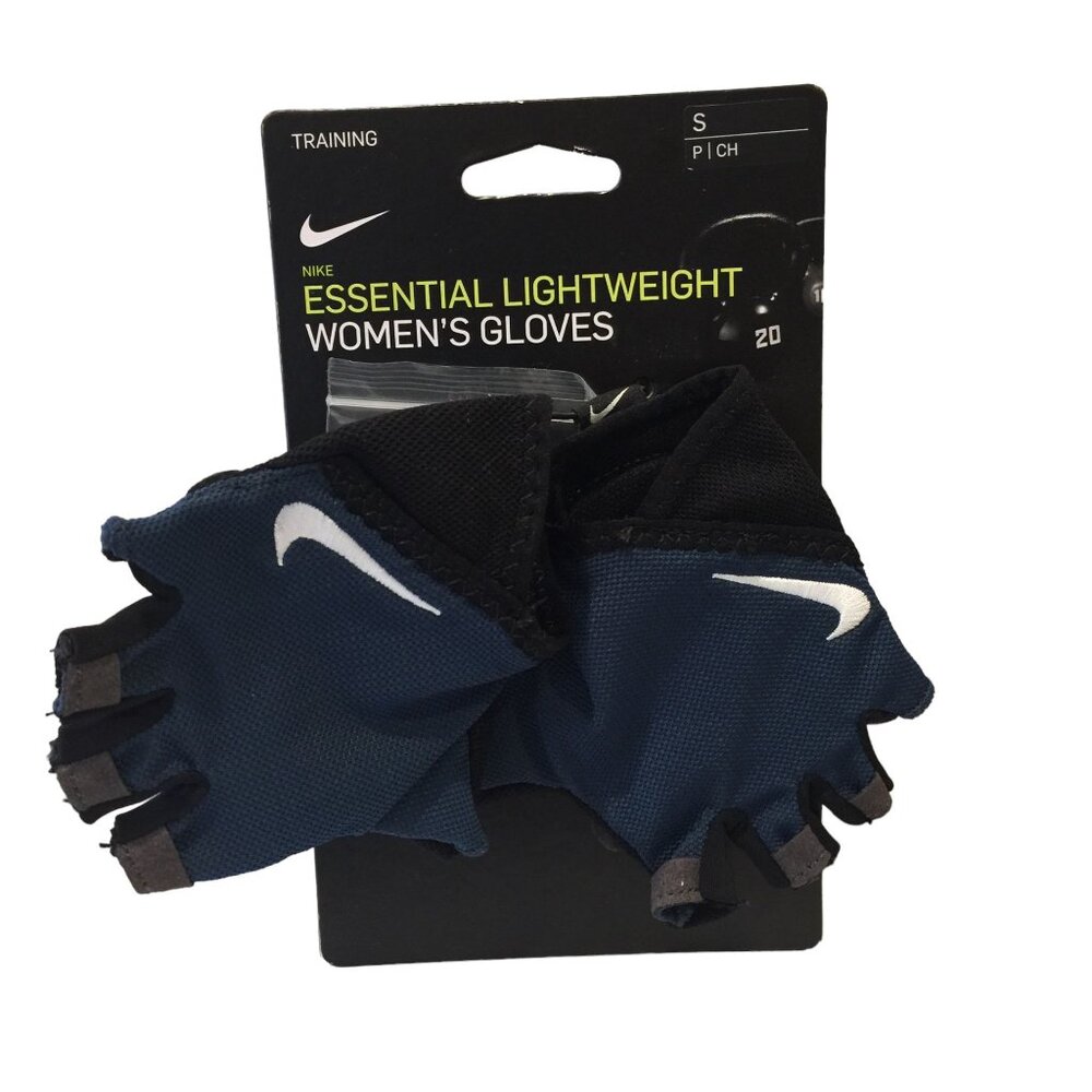 NIKE Ladies Essential Lightweight Training Gloves Size Small Black Blue